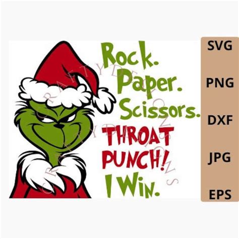 Rock Paper Scissors Throat Punch Grinch SVG - 52+  Grinch SVG Files for Cricut